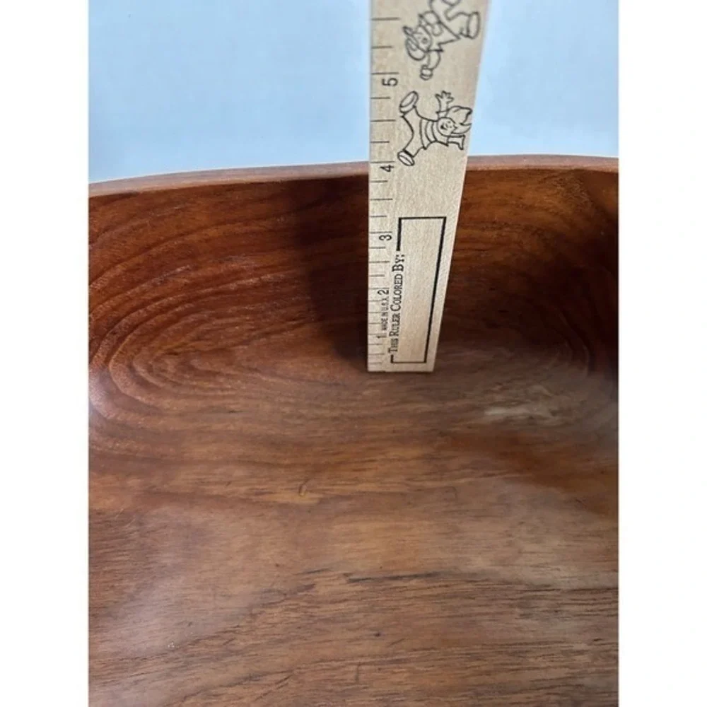 Mid Century Modern Solid Wood Serving Bowl 11